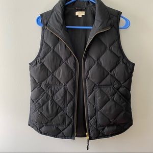 J. Crew Black Quilted Puffer Vest
